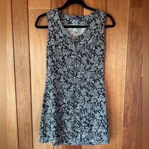GAP Vintage Black and White Floral Sleeveless Dress